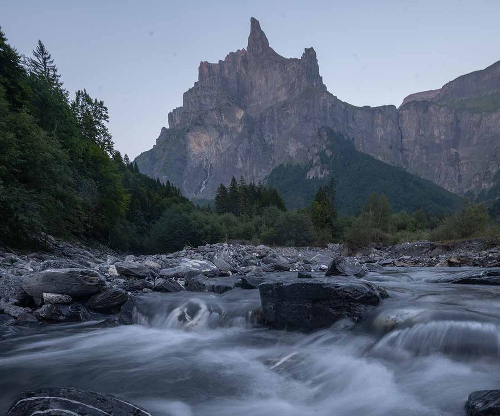 Sixt-Fer-a-Cheval when there is no water in the waterfall on pic de tenneverge making the mountain look stoney and less impressive. 