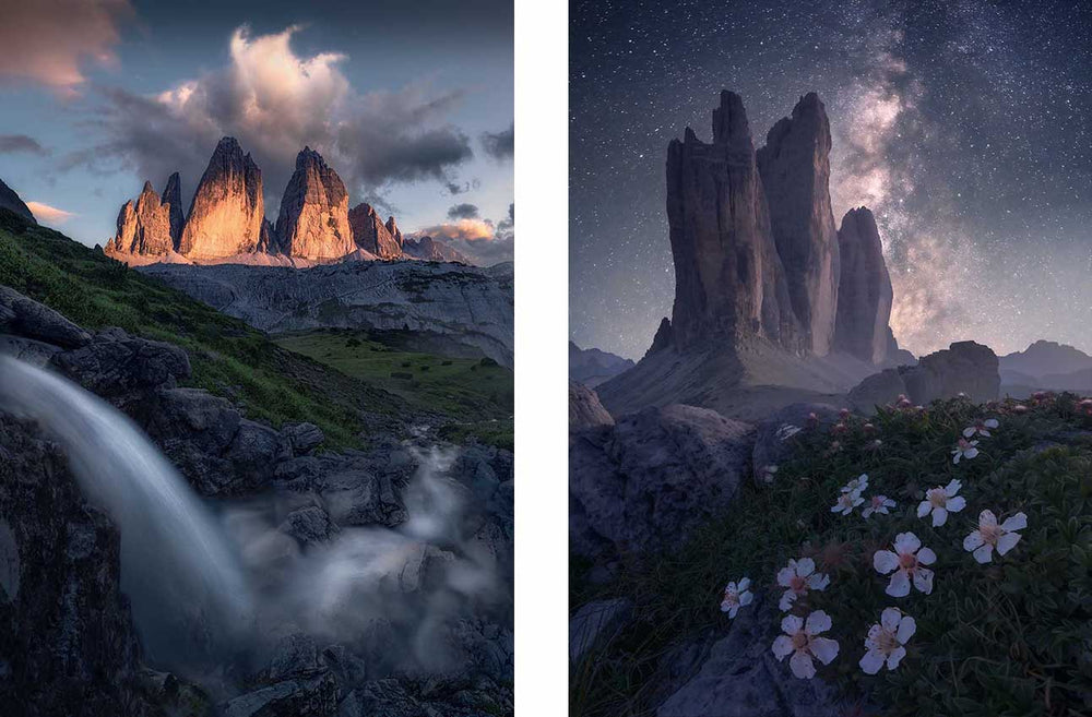 Tre-Cime-waterfall-flowers