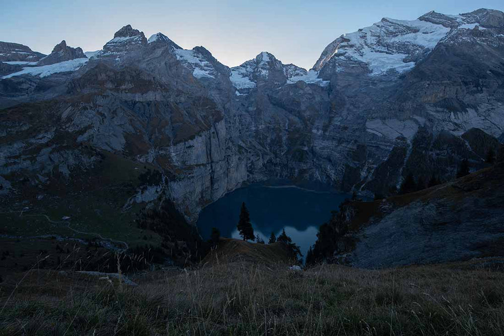 An example of dead space in a mountain scene with the lake, hillside and mountains don't look interesting.