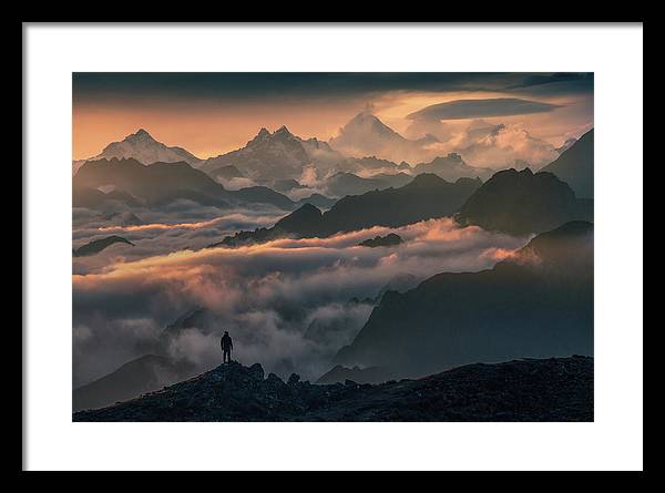 Makalu Sunset - Framed Print