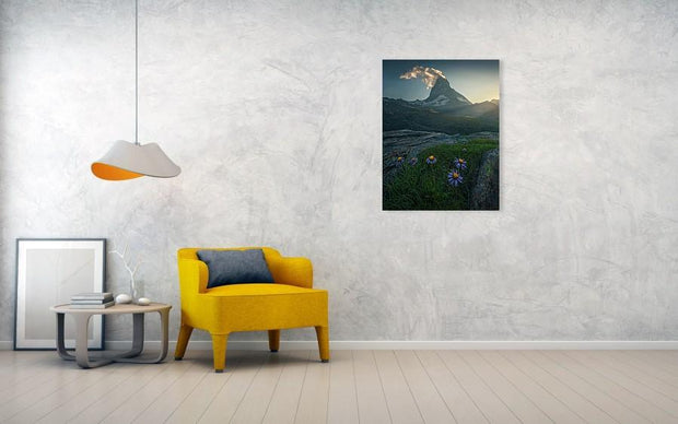 Canvas Print of Matterhorn during summer hanged on wall