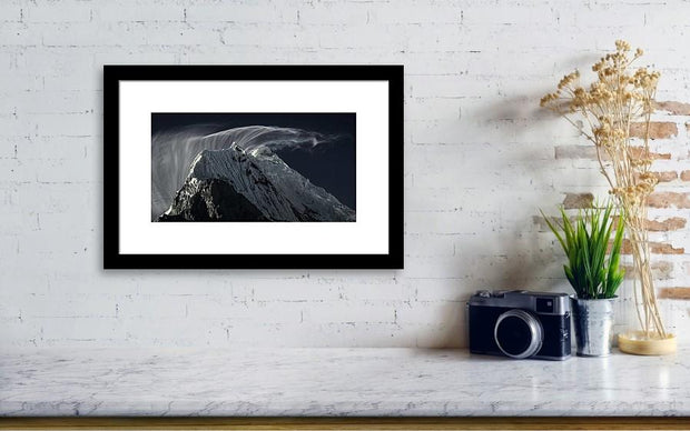 framed print of mountain landscape in peru hanged on wall in small size