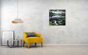 Norway summer acrylic print waterfall landscape - hanged on wall