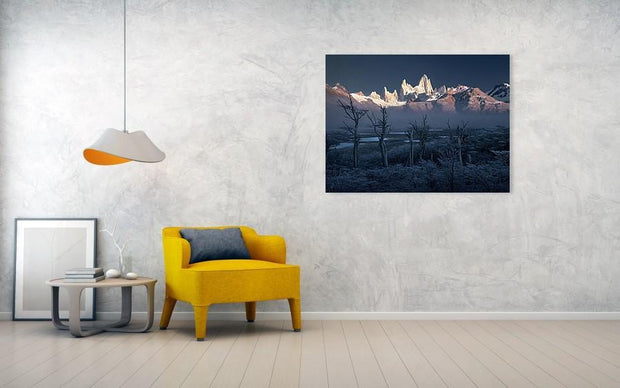 patagonia canvas print Max Rive landscape in argentina of fitz roy - hanged in living room