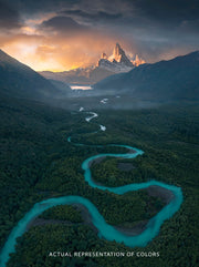 Blue Patagonia River Sunrise - Metal Print