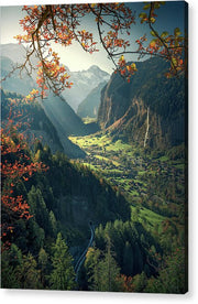Lauterbrunnen Autumn acrylic print max rive with hanging wire