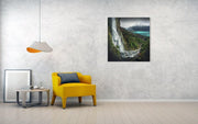 Canvas print of Brienzerzee in the Swiss alps, hanged on wall in living room