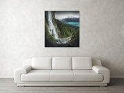 Canvas print of Brienzerzee in the Swiss alps, hanged on wall in room, big size