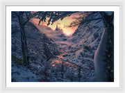 Christmas winter landscape - Framed Print