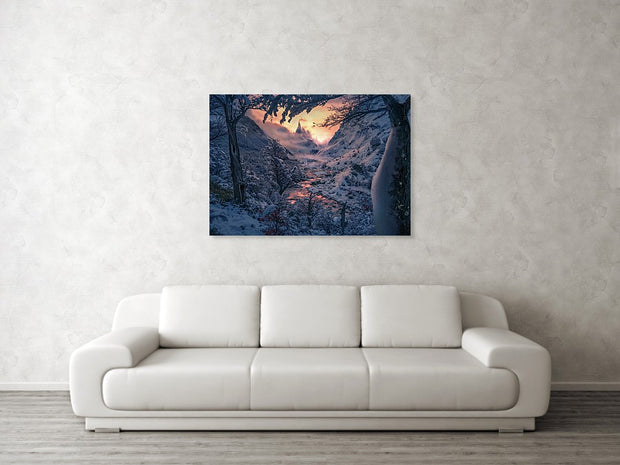 Patagonia Winter Sunset - Metal Print