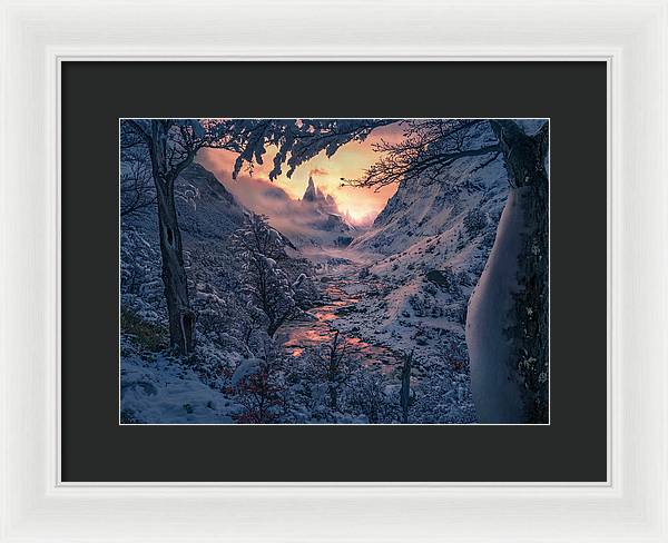 Christmas winter landscape - Framed Print