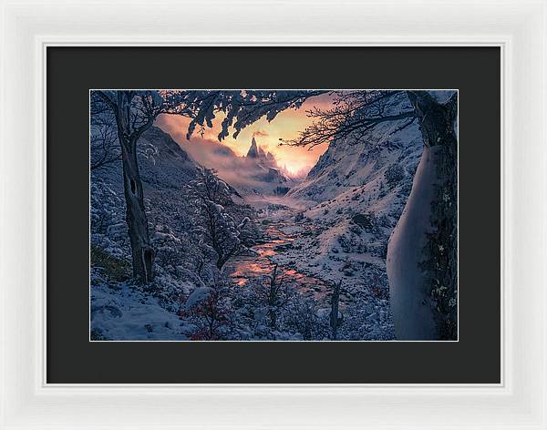 Christmas winter landscape - Framed Print