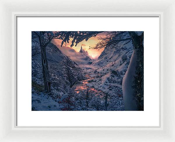 Christmas winter landscape - Framed Print