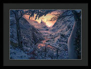 Christmas winter landscape - Framed Print