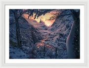 Christmas winter landscape - Framed Print