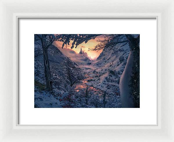 Christmas winter landscape - Framed Print