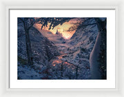 Christmas winter landscape - Framed Print