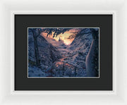 Christmas winter landscape - Framed Print