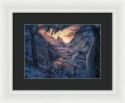 Christmas winter landscape - Framed Print