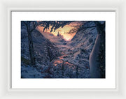 Christmas winter landscape - Framed Print