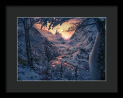 Christmas winter landscape - Framed Print