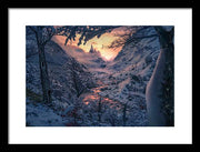 Christmas winter landscape - Framed Print