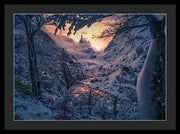 Christmas winter landscape - Framed Print