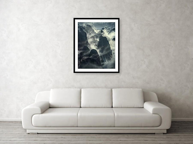 China Mountains framed print hanged on wall in big size