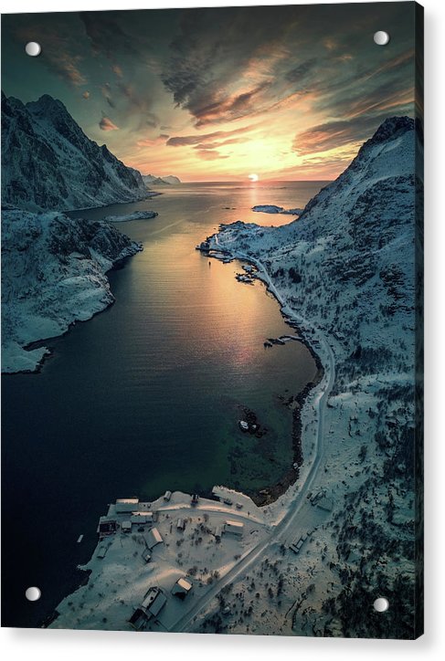 Winter Sun Aerial - Acrylic Print