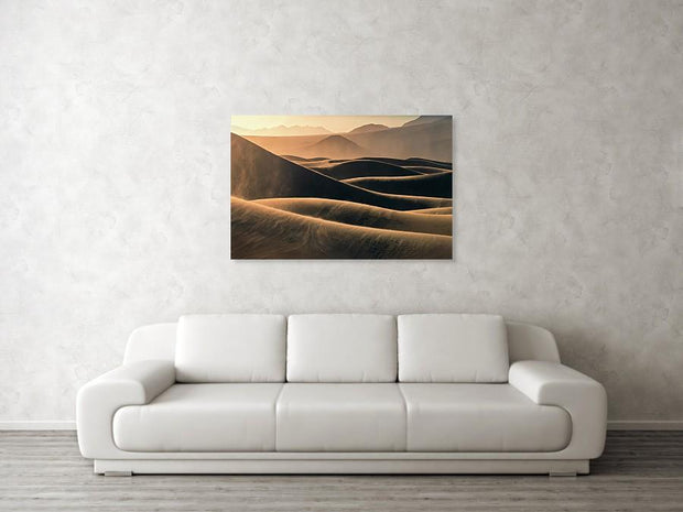 canvas print hanged on wall of death valley sand storm - living room