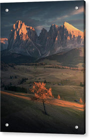 Seiser Alm Sunset - Acrylic Print