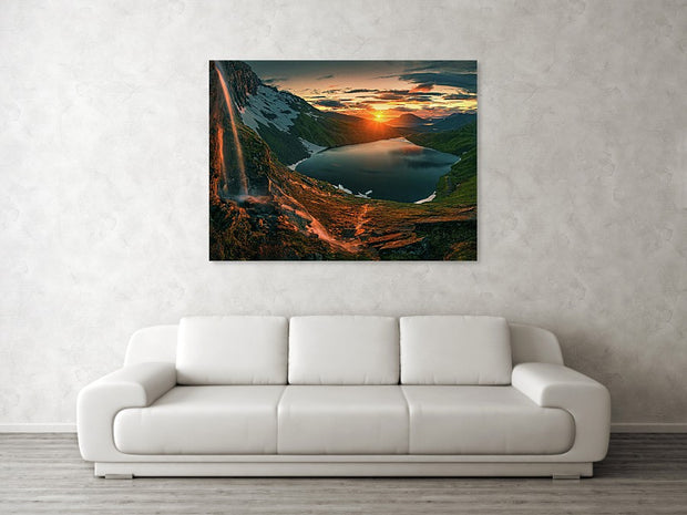Red Sunset Norway - Canvas Print