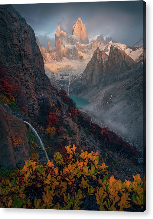 Fitz Roy Waterfall - Acrylic Print