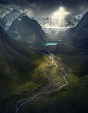 Mountain Aerial Light - Art Print