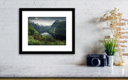 Geirangerfjord framed Print by max Rive hanged on wall in small size