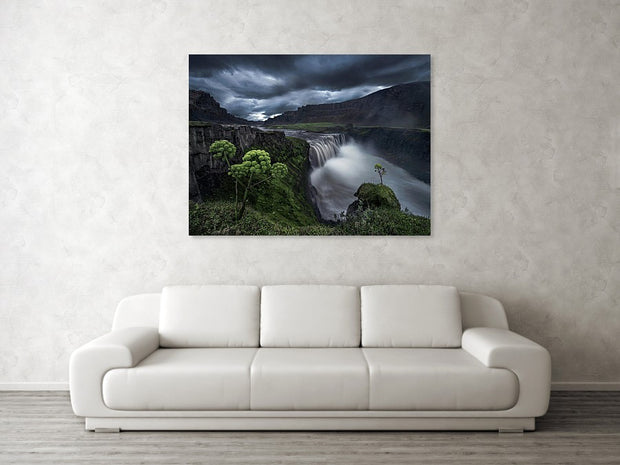 Hafragilsfoss Waterfall - Canvas Print