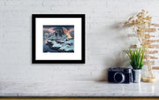 hamnoy framed art print hanged on wall in small size