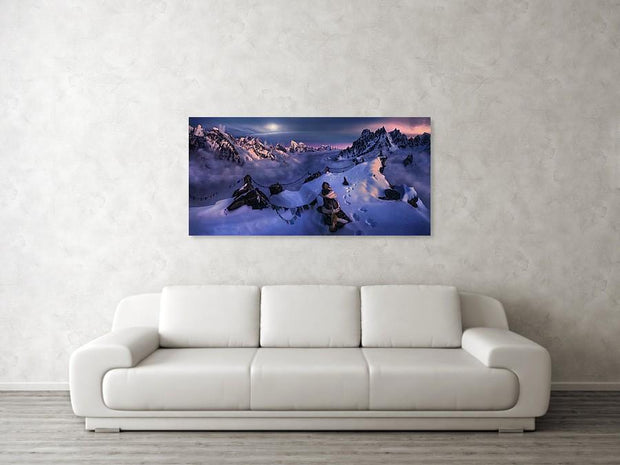 khumbu-wall-art-living-roomprint of khumbu view at sunset with clouds in valley - hanged on wall in living room