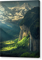 Two Swiss Waterfalls - Canvas Print
