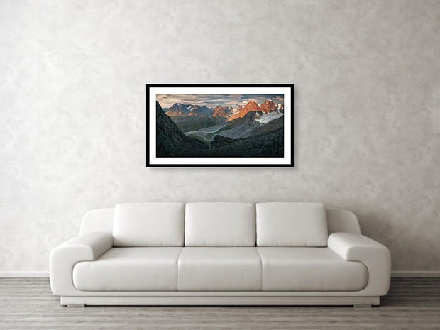 Lyngen Alps framed print hanged on wall in big size