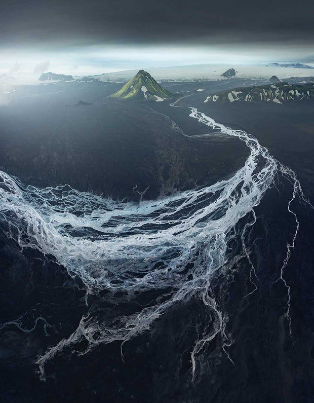 Volcano Aerial - Metal Print
