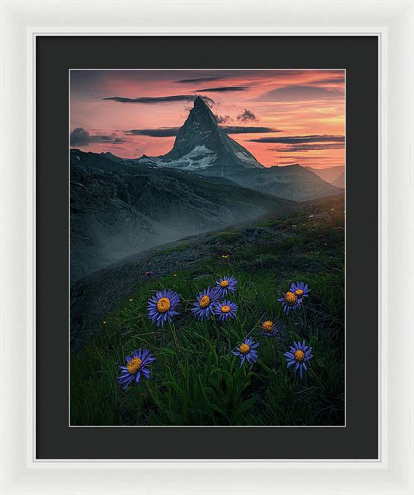 Red Sunset Zermatt - Framed Print