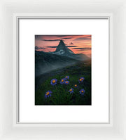 Red Sunset Zermatt - Framed Print