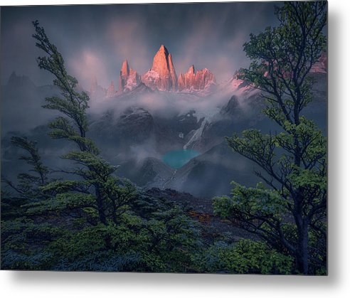Misty Towers of Patagonia - Metal Print