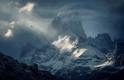 Mountain storm canvas photo from patagonia argentina with condor - canvas print
