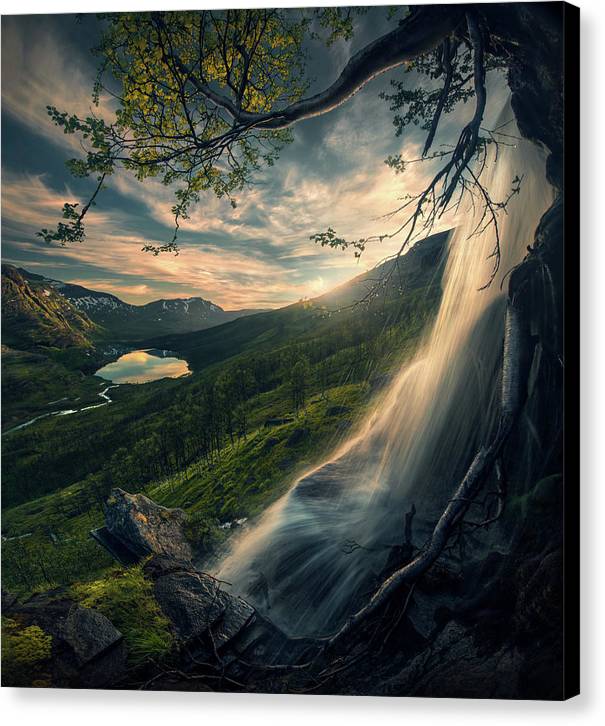 Northern Norway Waterfall - Canvas Print