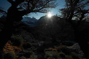 raw file of patagonian autumn landscape with setting sun on top fitz roy