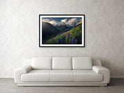 south america landscape hanged on wall in living room as framed print