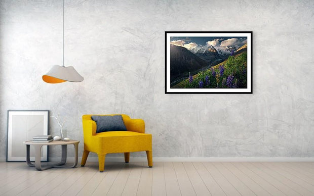 south america landscape hanged on wall as framed print