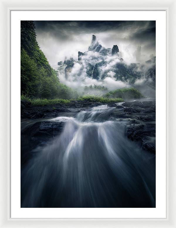 Rhône-Alpes waterfall - Framed Print